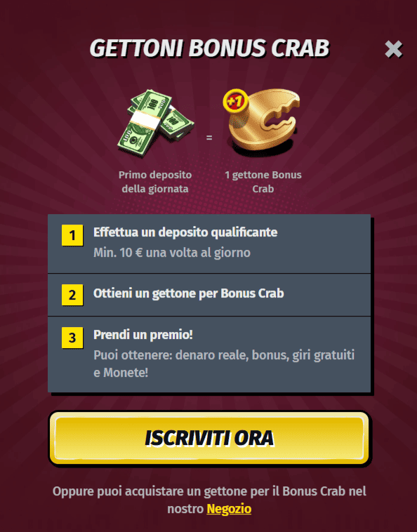 Bonus Crab su AllySpin Casino