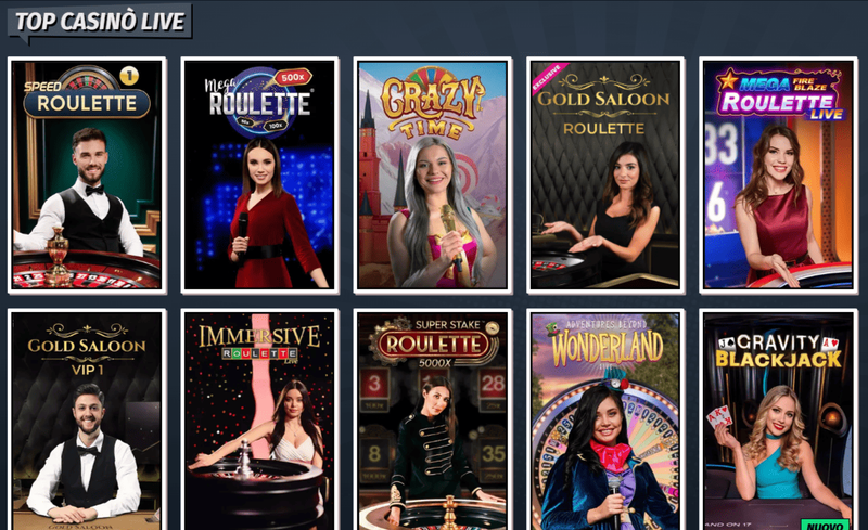 Giochi live più popolari su AllySpin Casino con croupier dal vivo