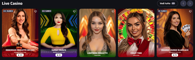 Giochi live disponibili su BDMBet Casino