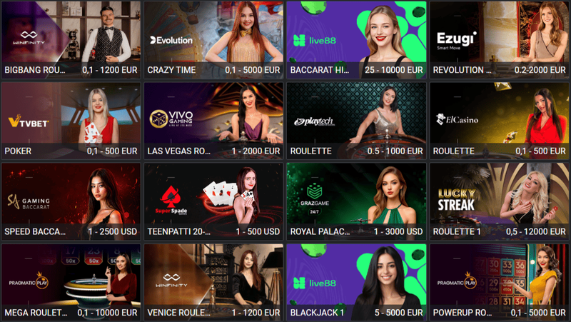 Giochi del casinò live disponibili su BetLabel con veri dealer
