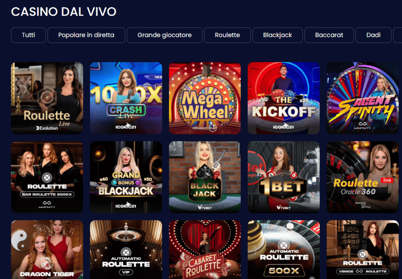 Casinò Live con dealer reali su Booms.bet Casino: roulette, blackjack e game show dal vivo