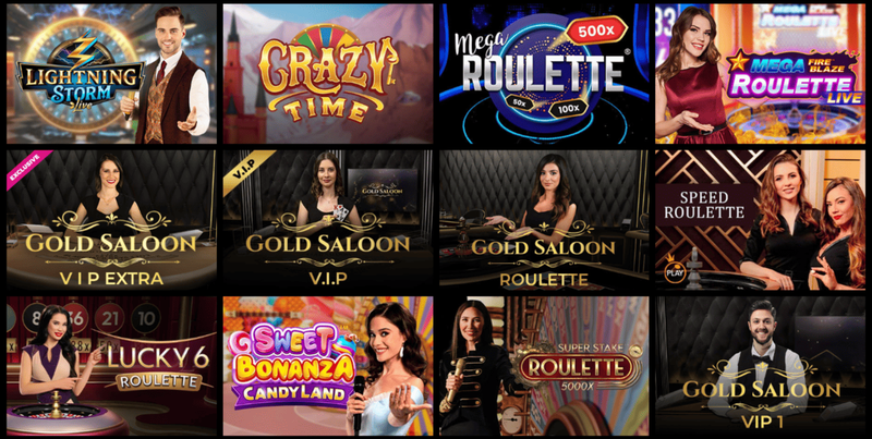 Selezione dei giochi casinò live disponibili su Librabet